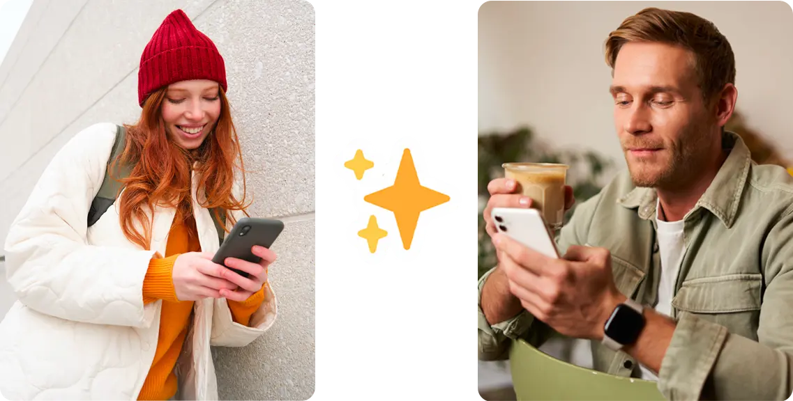 People browsing profiles on their phones